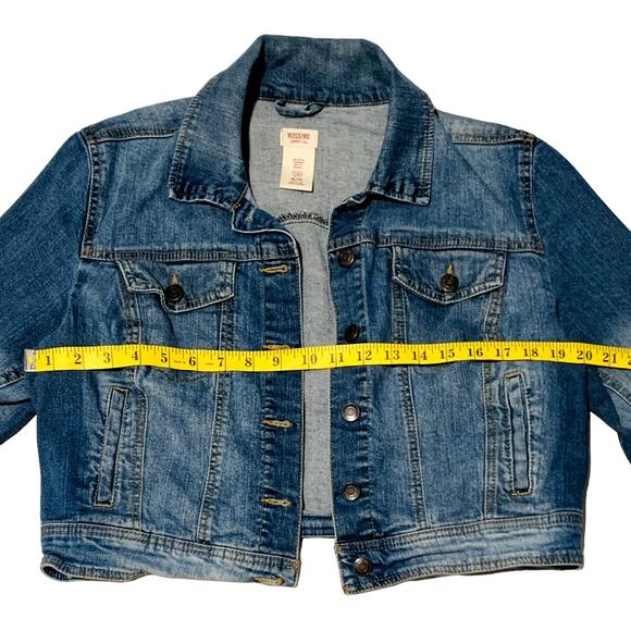 MOSSIMO Jean Jacket Cropped Sz XL Classic Boho Festival Cowgirl Western READ*** - Picture 3 of 6